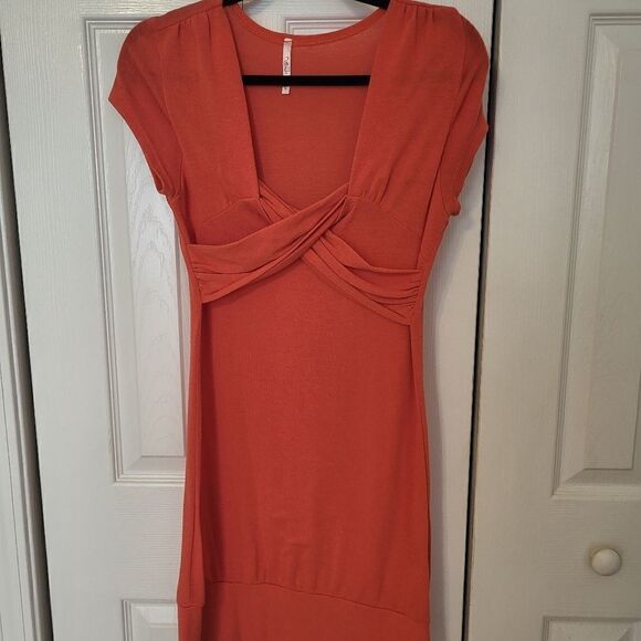 Rue 21 orange short sleeve midi dress - Picture 1 of 5